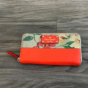 Kate Spade Orange Floral Wallet
